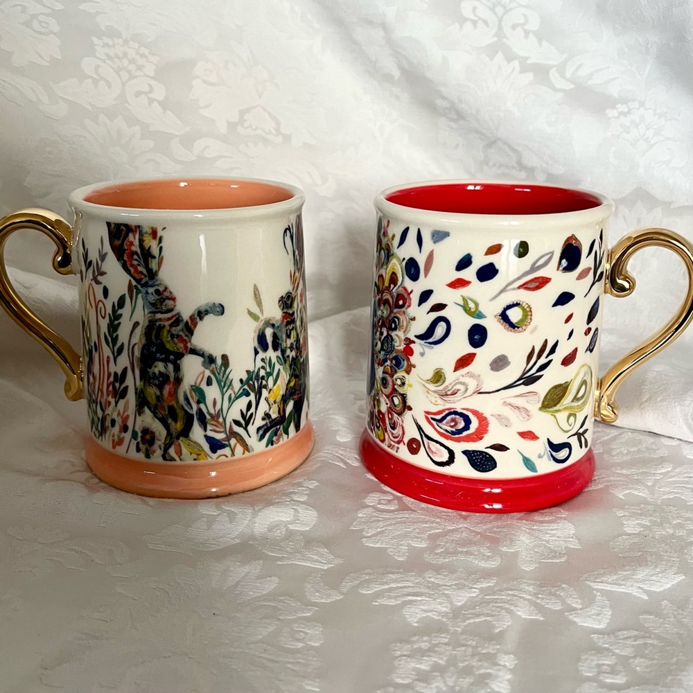 New in box 2 Anthropologie Moreland mugs Starla Michelle Halfmann - Picture 4 of 6